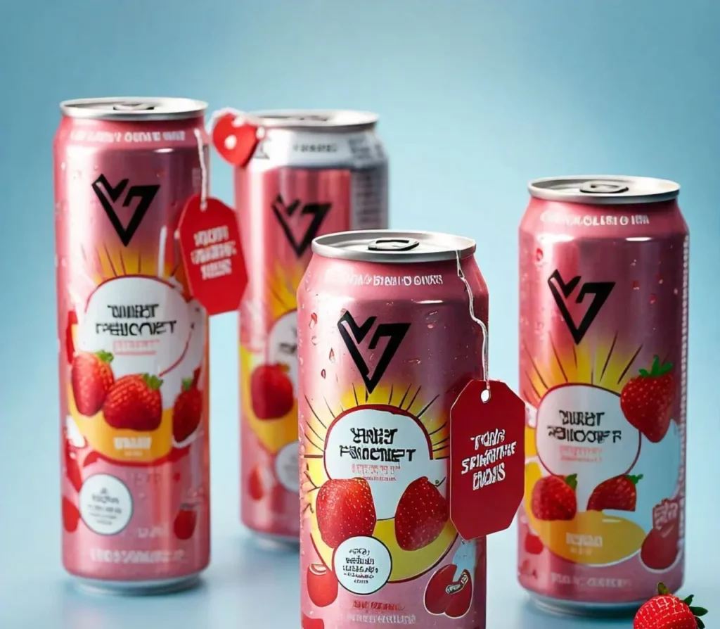 Cheerful Tags for Strawberry-flavored Energy Drinks