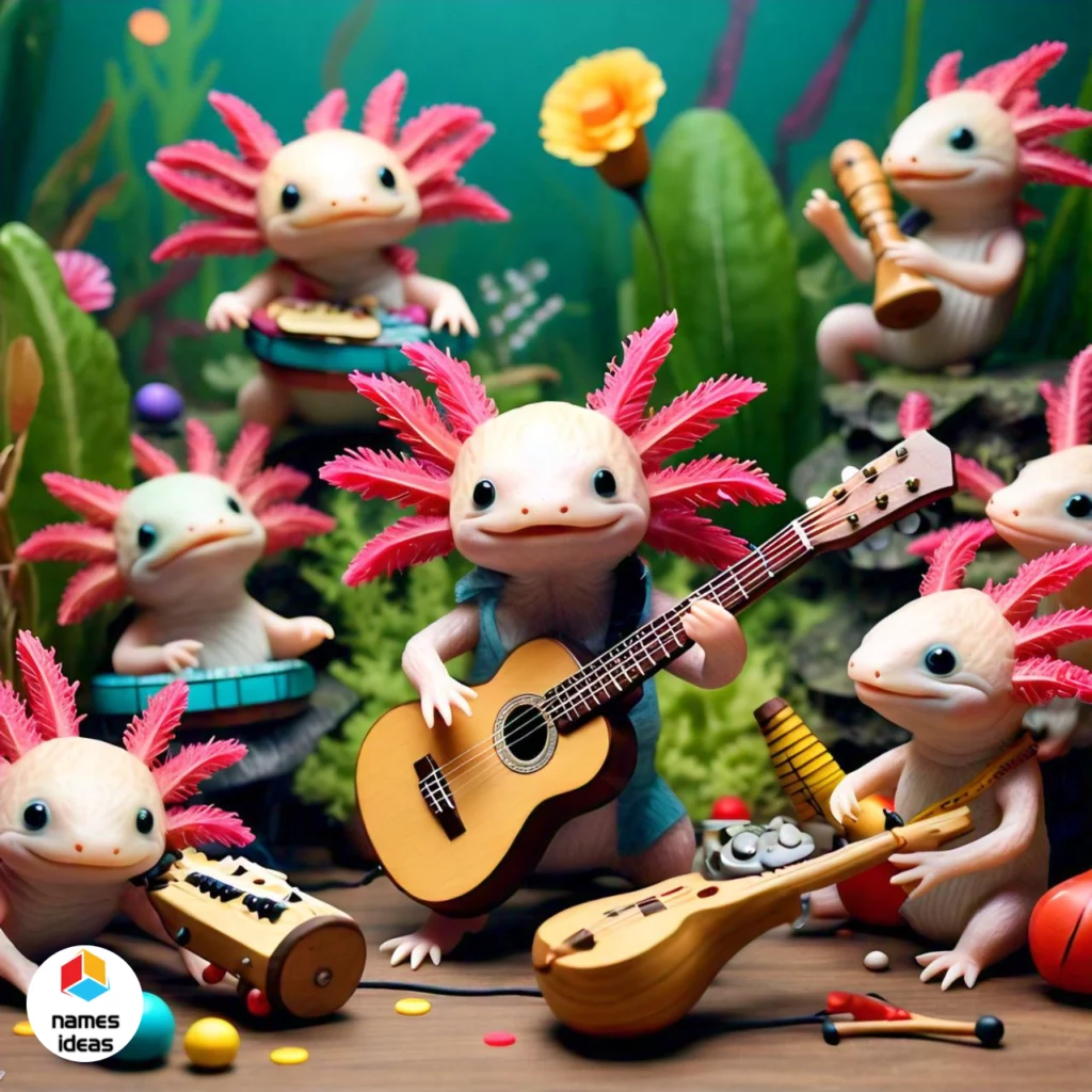 Musical Instruments as Funny Names for Axolotls